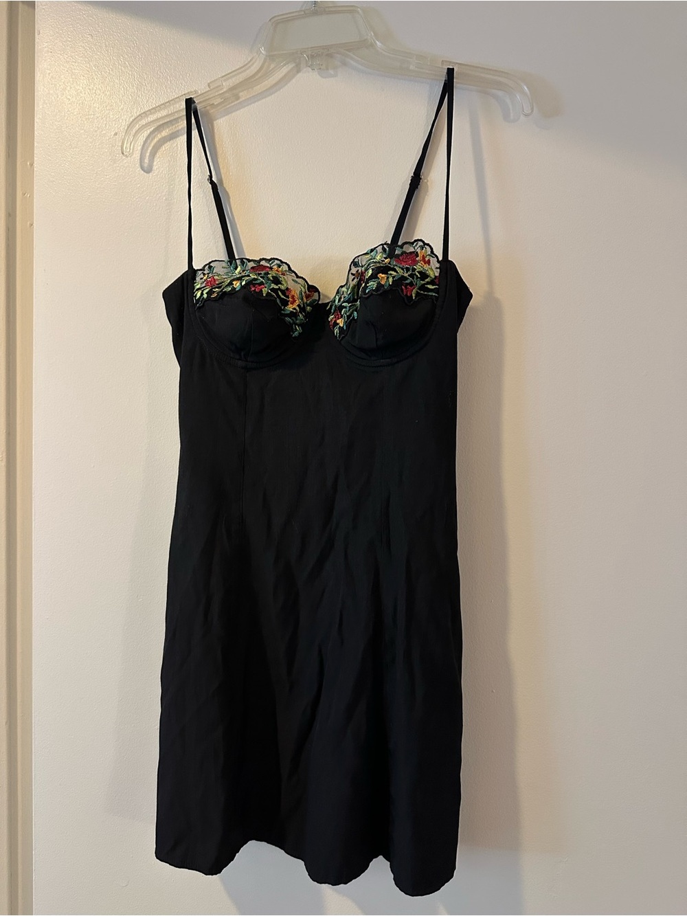 More to Come Elodie Embroidered Bust Black Mini Dress - Picture 4 of 4